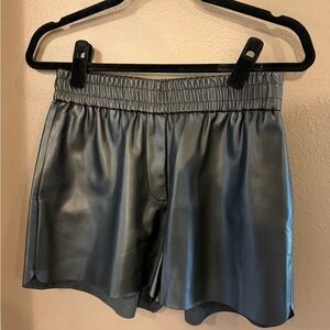 Zara Black Faux Leather Shorts